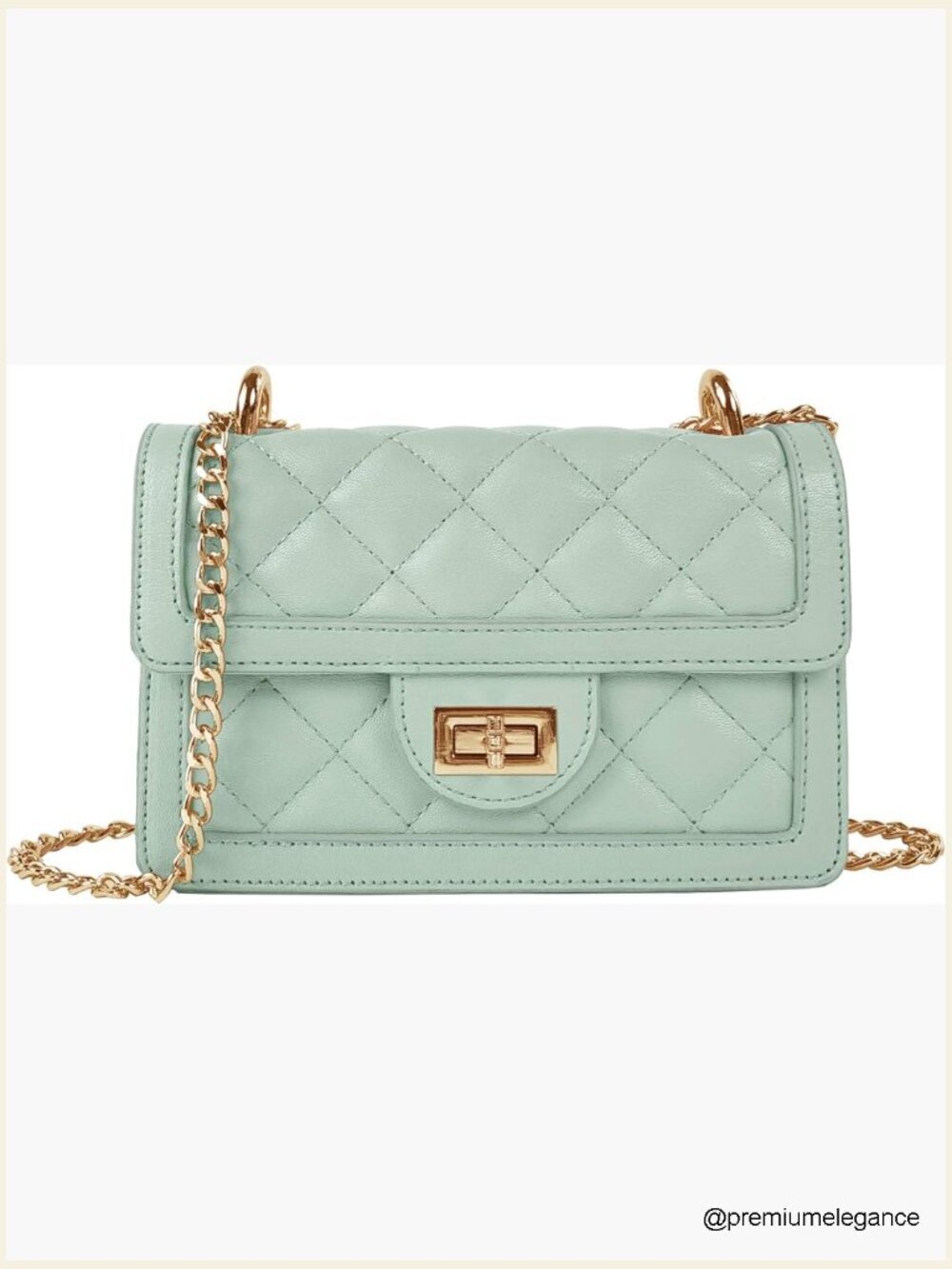 Quilted Crossbody Mini Bag with Chain Strap Vegan Leather